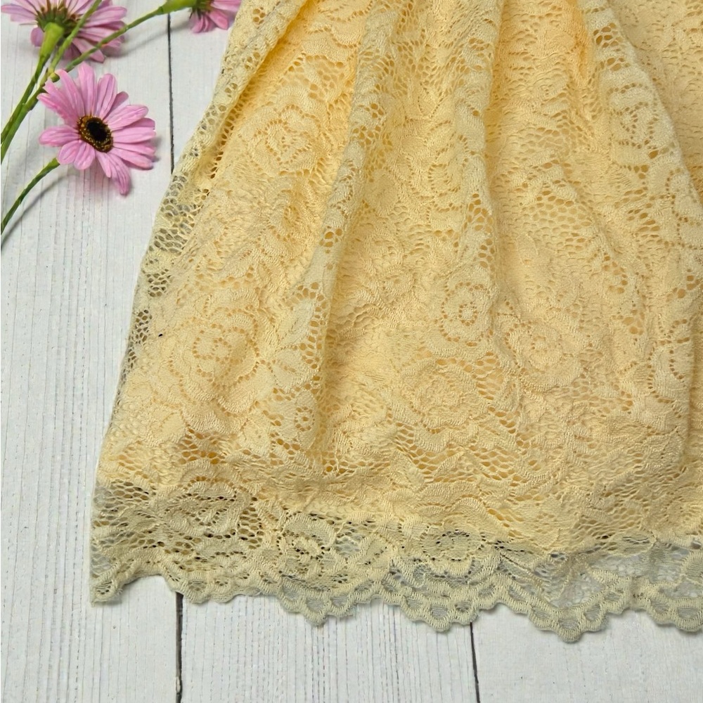 Girls Yellow Lace Dress - Picture 2 of 6